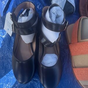 Time and Tru Dark Brown Double-Strap Mary Jane Flats